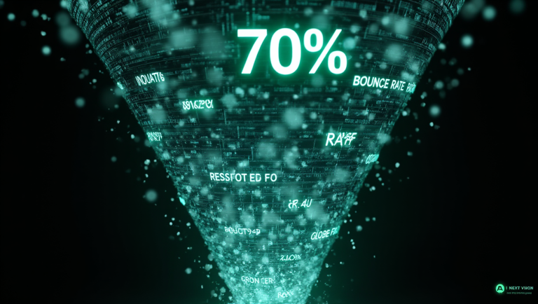 Bounce rate analytics visualization showing visitor abandonment patterns in real-time data