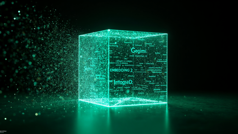 Google Gemini Embedding 2 AI breakthrough visualization transforming data into vectors