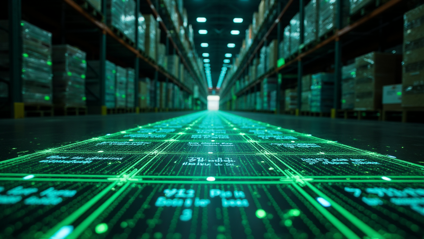 Dramatic three-quarter close-up through a vast, shadowy