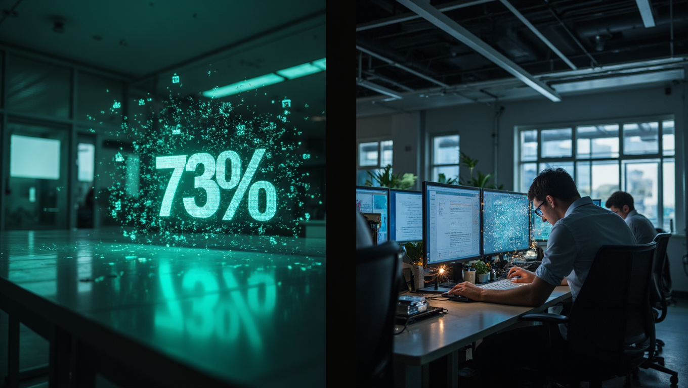 Split-screen composition with stark contrast On the