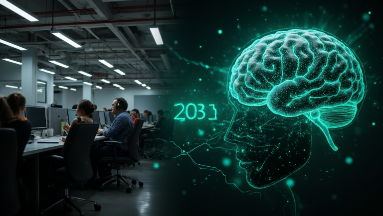 Split-screen composition, with the left side a tight