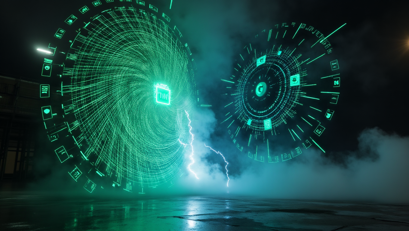 Tight over-the-shoulder shot highlighting a face-off