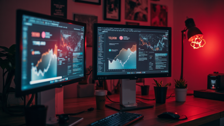 Tight waist-up capturing a futuristic digital marketing