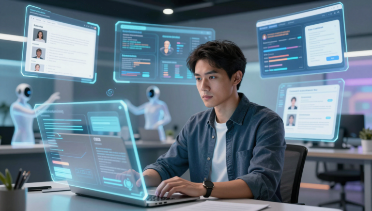 A professional, futuristic online course creator