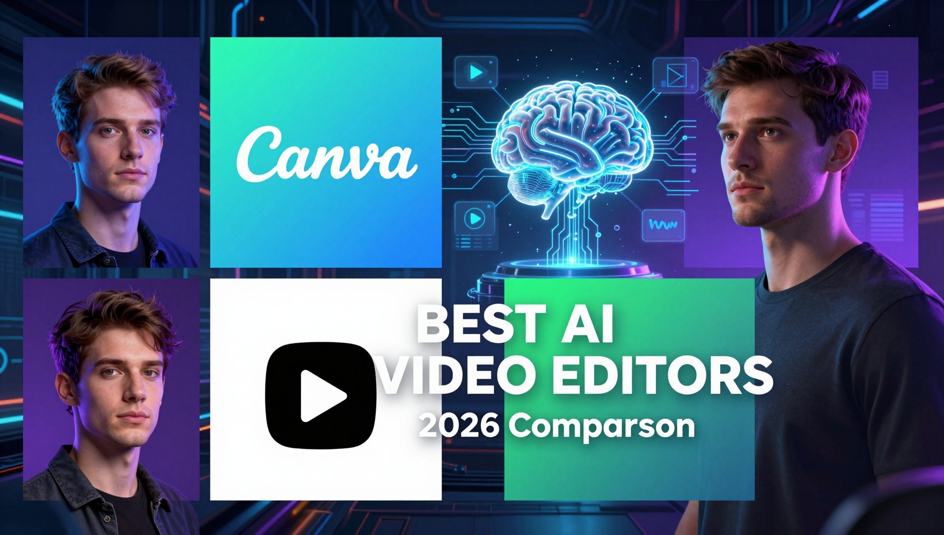 A premium 169 YouTube thumbnail divided into four